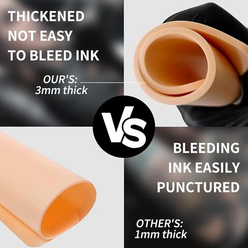 جلود تدريب التاتو مع ورق نقل - مجموعة ورق استنسل فارغ للتدريب على الوشم من جوديرو، تتضمن 20 قطعة من ورق التتبع و10 قطع من ورق التاتو مزدوج الجوانب للفنانين المبتدئين in Kuwait