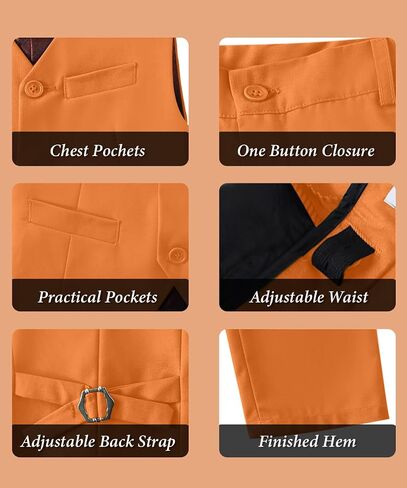 Boys 4 Pieces Suits Slim Fit Kids Outfits Vest Pants Sets Black Blue Formal Dresswear for Boy in Kuwait
