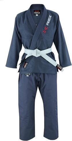 حزام جيو جيتسو البرازيلي من REX Sports للرجال والنساء BJJ Gi Grappling Kimonos حزام أبيض خفيف الوزن (أزرق ملكي، K2) in Saudi Arabia