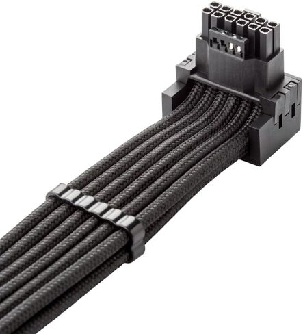 Cablemod C-Series Pro Modflex Sleeved 12V-2x6 12VHPWR 90 ° STealthSense PCIe Cable for Corsair Type 4 / Type 3-Variant B (الأسود ، 16 دبوسًا إلى 8 دبوس ، 60 سم) in Saudi Arabia