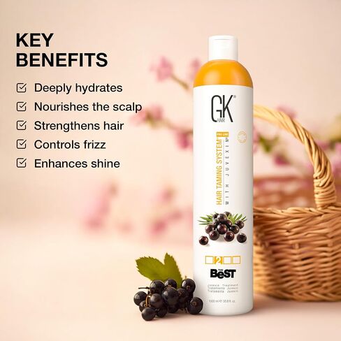 GK HAIR Global Keratin أفضل كوكو (33.8 أونصة سائلة/1000 مل) علاج للشعر بالكيراتين - مركب برازيلي احترافي لفرد الشعر للحصول على شعر ناعم وحريري وخالي من التجعد in Kuwait