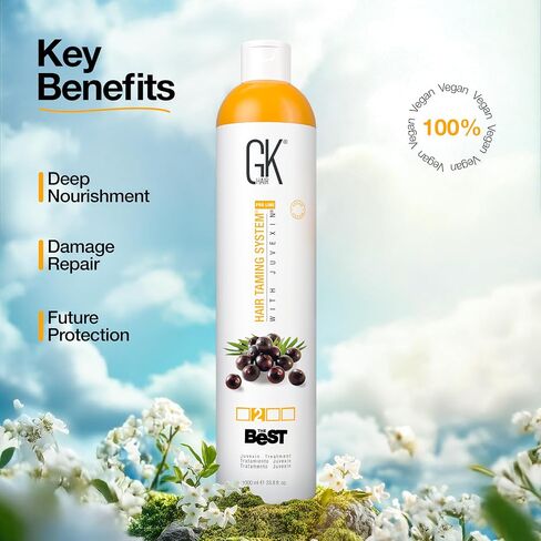 GK HAIR Global Keratin أفضل كوكو (33.8 أونصة سائلة/1000 مل) علاج للشعر بالكيراتين - مركب برازيلي احترافي لفرد الشعر للحصول على شعر ناعم وحريري وخالي من التجعد in Kuwait
