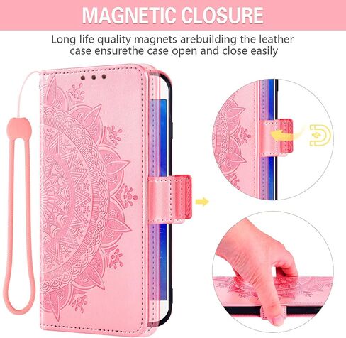 Asuwish Phone Case for Samsung Galaxy S24 Plus/S25 Plus S24+ S25+ 5G Wallet Cover Tempered Glass Screen Protector Credit Card Holder Flip Wrist Strap Stand Cell Accessories S 24 25 + Women Rose Gold in Saudi Arabia