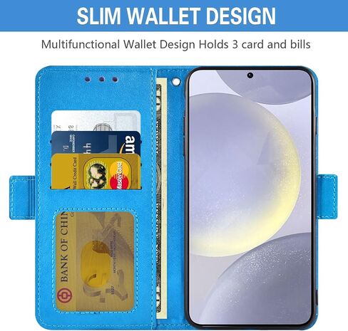 Asuwish Phone Case for Samsung Galaxy S24 Plus/S25 Plus S24+ S25+ 5G Wallet Cover Tempered Glass Screen Protector Credit Card Holder Flip Wrist Strap Stand Cell Accessories S 24 25 + Women Rose Gold in Saudi Arabia