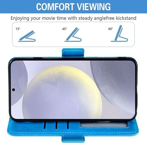 Asuwish Phone Case for Samsung Galaxy S24 Plus/S25 Plus S24+ S25+ 5G Wallet Cover Tempered Glass Screen Protector Credit Card Holder Flip Wrist Strap Stand Cell Accessories S 24 25 + Women Rose Gold in Saudi Arabia