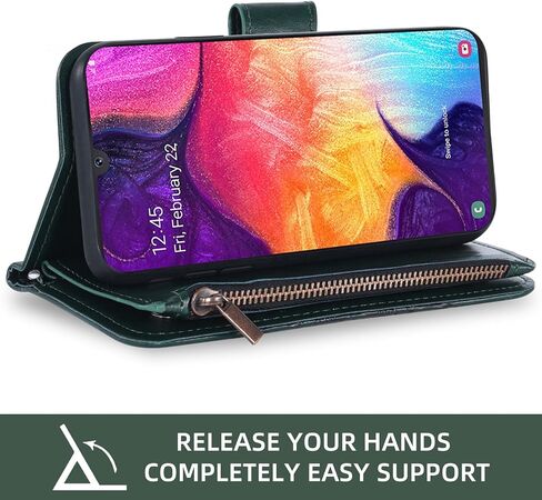 ASUWISH متوافق مع Samsung Galaxy A50 A50S A30S Wallet Case و Glass Glass Screen Protector حامل بطاقة CORDER COLLER COLLED FOR GLAXAY A 50 50S 30S GAXALY S50 50A SM A505G Women Green in Kuwait