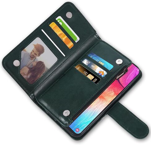 ASUWISH متوافق مع Samsung Galaxy A50 A50S A30S Wallet Case و Glass Glass Screen Protector حامل بطاقة CORDER COLLER COLLED FOR GLAXAY A 50 50S 30S GAXALY S50 50A SM A505G Women Green in Kuwait