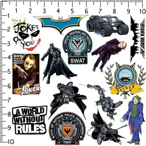 Batman The Dark Knight 50ct Vinyl Large Deluxe Stickers Variety Pack - Laptop, Water Bottle, Scrapbooking, Tablet, Skateboard, Indoor/Outdoor in Saudi Arabia