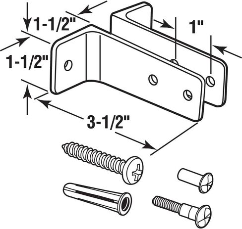 Prime-Line 656-6437 دعامات جدارية من قطعتين، 2-1/2 بوصة، سبائك الزنك، لمسة نهائية مطلية بالكروم (عبوتان) in Kuwait