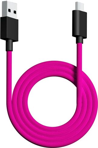 PWNAGE Ultra Custom Paracord Ultra Flexible USB C Cable for Gaming Keyboard, Mouse, Charging, Double-Sleeved Mechanical Keyboard Cable, 1.8M USB-A to USB-C, Red Color in Kuwait