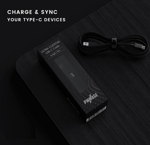 PWNAGE Ultra Custom Paracord Ultra Flexible USB C Cable for Gaming Keyboard, Mouse, Charging, Double-Sleeved Mechanical Keyboard Cable, 1.8M USB-A to USB-C, Red Color in Kuwait