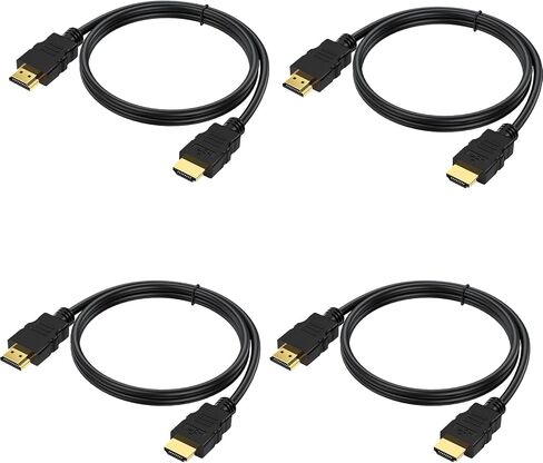 HDMI Cable 4-pack ، Short HDMI Cord 2ft ، محمي 4K HDMI إلى HDMI 2 قدم مع HDCP 2.2 ، HDR ، 3D ، EARC ، ARC & CL3 مصنفة | للتفجير ، التلفزيون ، الكمبيوتر المحمول ، الشاشة ، PS5 ، PS4 ، Xbox ، Fire TV ، Soundbar ، Roku & More in Kuwait