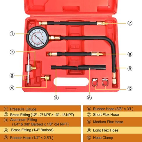 BETOOLL 0-140PSI حاقن الوقود مضخة حقن اختبار الضغط مجموعة قياس أدوات السيارات (ماجستير) in Kuwait