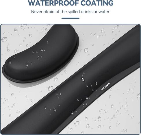 TECKNET Keyboard Wrist Rest, Gel Memory Foam Wrist Rest, Waterproof Wrist Rest Pad, Wrist Rest for Computer Keyboard Support for Typing Pain Relief, Comfort for Office, Gaming, Computer, Black in Saudi Arabia