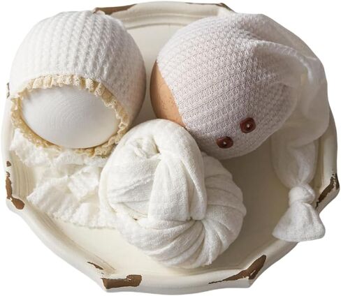 Zeroest Stretch Newborn Photography Wraps for Baby Boys & Girls, Newborn Baby Photo Photoshoot Posing Wrap Hat Bonnet 3Pcs in Saudi Arabia