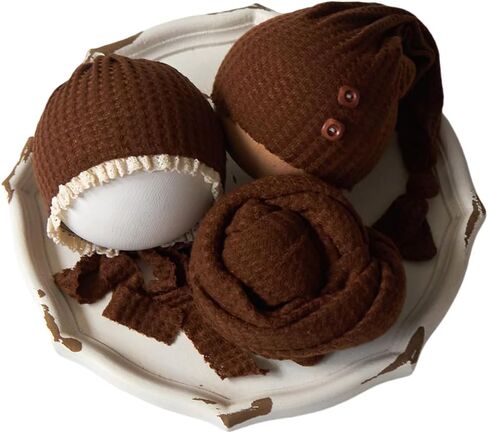 Zeroest Stretch Newborn Photography Wraps for Baby Boys & Girls, Newborn Baby Photo Photoshoot Posing Wrap Hat Bonnet 3Pcs in Saudi Arabia