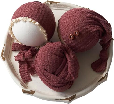 Zeroest Stretch Newborn Photography Wraps for Baby Boys & Girls, Newborn Baby Photo Photoshoot Posing Wrap Hat Bonnet 3Pcs in Saudi Arabia