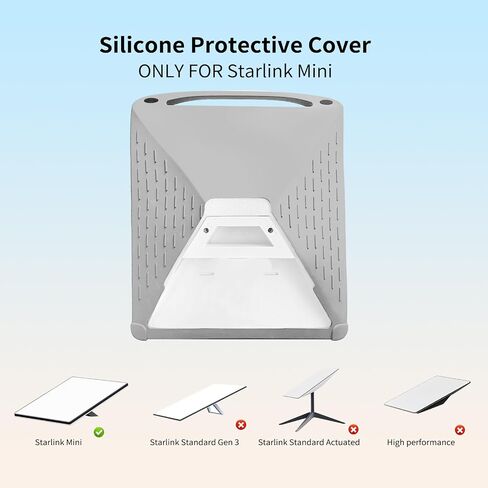 New Upgrade Silicone Protective Case for Starlink Mini Case, Anti-Bump Design for Starlink Mini with Hook to Hang on The Starlink Mini Backpack Grey in Saudi Arabia