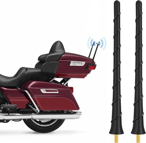 2 Pack 7 Inch Spiral Antenna Compatible with 1998-2024 Harley Davidson Motorcycle Flexible Rubber Antenna Replacement Accessories for FM AM Radio Reception in Saudi Arabia