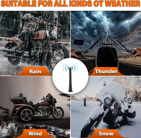 2 Pack 7 Inch Spiral Antenna Compatible with 1998-2024 Harley Davidson Motorcycle Flexible Rubber Antenna Replacement Accessories for FM AM Radio Reception in Saudi Arabia