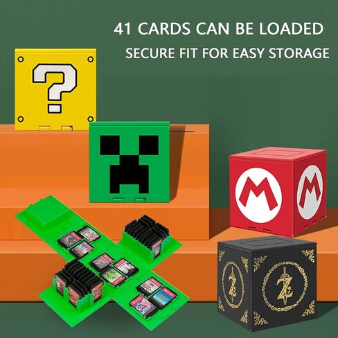 صندوق تخزين بطاقة Doepebaebae لبطاقة لعبة التبديل ، حامل بطاقة ألعاب الفيديو مع 41 فتحات بطاقة لعبة ، هدية ممتعة للأطفال (MG Red 41) in Kuwait