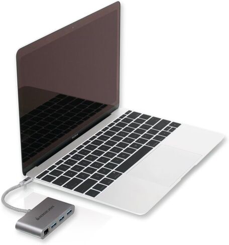 IOGEAR USB-C to USB 3.0 Hub - 1 USB-C In - 4 USB 3.0 Out - USB 3.0 Data Rate Of Up To 5Gbps - Backwards Compatible With USB 2.0 and USB 1.1 - MacBook - Tablet - Smartphone - GUH3C14 in Saudi Arabia