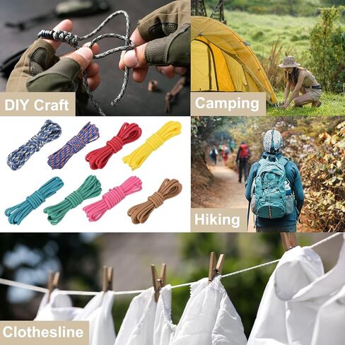550 Paracord Rope 10ft, 4mm Thin Paracord Nylon Cord 7-Strand Core [for Tent Camping Outdoor Gear] - Black Brown in Saudi Arabia