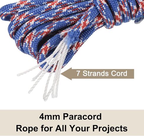 550 Paracord Rope 10ft, 4mm Thin Paracord Nylon Cord 7-Strand Core [for Tent Camping Outdoor Gear] - Black Brown in Saudi Arabia