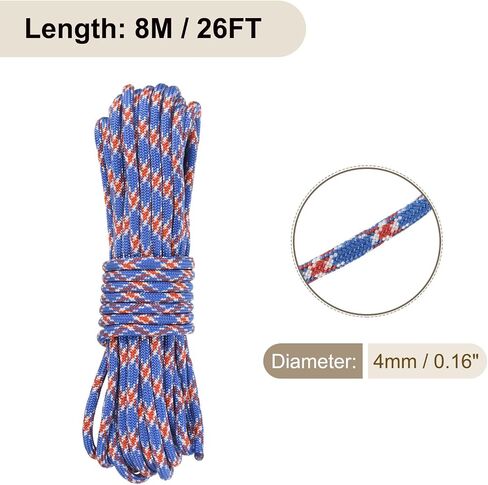 550 Paracord Rope 10ft, 4mm Thin Paracord Nylon Cord 7-Strand Core [for Tent Camping Outdoor Gear] - Black Brown in Saudi Arabia