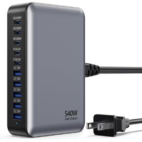 USB C Fast Charger Block, USB Charging Station 540W, PD 100W Laptop Charger, GaN Charging Block, 10 Port Multi Port Charer Hub Compatible with Laptop,MacBook,iPad,iPhone,Samsung Galaxy,Dell
