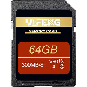 128GB Memory Card, UHS-II, C10, U3, V90, Full-HD & 8K Video, Up to 300MB/s Read Speed and 270MB/s Write Speed, for DSLR, Cinema-Quality Video Cameras (V90-128GB)