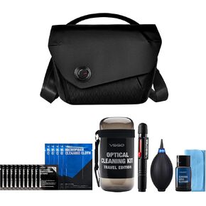 VSGO Professional Photography Bag 6L Single-Shoulder Photography Messenger Bag and VS-A2E Professional Lens Cleaning Kit