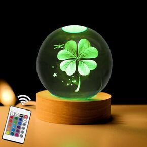 Solar System 3D Crystal Ball with LED Stand, Remote Control, 16 Colors Change, Galaxy Glass Sphere Lamp, Decorative Glass Ball Paperweight Gifts(80mm)