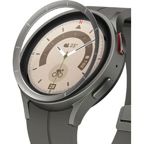 Ringke Inner Itner Bezel Notling [إطار من الفولاذ المقاوم للصدأ الأنيق] متوافق مع Samsung Galaxy Watch 5 Pro Case ، ملحق الغطاء الداخلي لما لاصقة من الخدش-45-in-03 (ST) Silver
