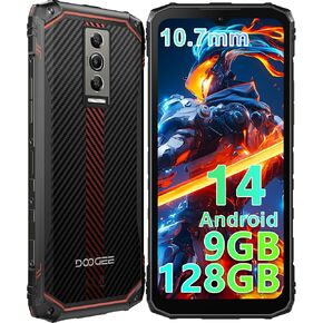 DOOGEE Blade 10 Rugged Smartphone Unlocked Android 14,9GB+128GB/TF 2TB Octa Core Rugged Phone,6.56" HD+ 90Hz Cell Phone,16MP Camera,4G Dual SIM IP68/IP69K Waterproof Phone,Widevine L1/GPS/Face ID