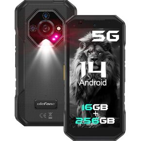 Ulefone Armor X32 Pro 5G Rugged Phone, MTK Dimensity 6300, 16+256GB, Android 14, Widevine L1, 64MP/25MP Night Vision, Dedicated Glare Flashlight, 5G WiFi Hotspot, 5.65" 90Hz, 5500mAh, NFC/GPS - Black