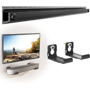 Auoace Studless TV Wall Mount و Soundbar Mount تحت التلفزيون ، متوافق مع 22 إلى 55 بوصة أجهزة تلفزيون وأدوات صوتية مع عمق أقصى قدرها 5.8 بوصة ، مصممة لسهولة التثبيت في غرف النوم وغرف المعيشة