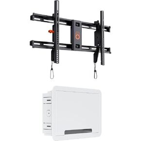 ECHOGEAR Low Profile Tilting TV Wall Mount & in-Wall Cable Management 9" Media Box