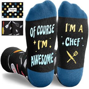 HAPPYPOP Cooking Gifts For Men Chef Baker - Gifts For Bakers Cooking Lovers, Chef Baking Cooking Baker Socks