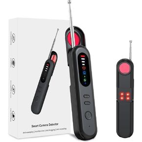 Hidden Camera Detectors for Travel: 5-in-1 Portable RF Scanner Bug Finder Anti Spy Detector for Car GPS Tracker - New Gadgets for Hotel Room Security (Dark-Gray)