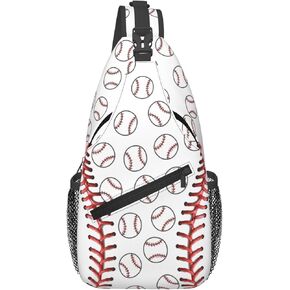 Baseball Sling Bag, Sport Ball Crossbody Shoulder Backpack Chest Bag Travel Casual Daypacks for Women Men