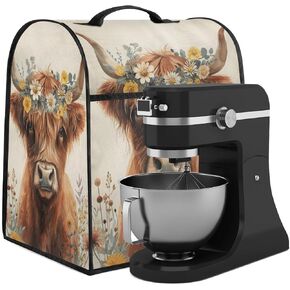 Vintage Butterfly Kitchen Aid Mixer Cover Musical Notes Coffee Maker Cover Stand Mixer Covers Compatible with 6-8 Quart Tilt Head Bowl Lift Dust Cover with Pockets for Accessories
