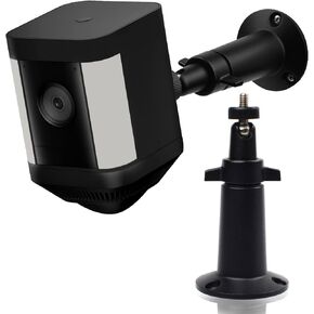 Aluminum Material Wall Mount for Ring Spotlight Cam Battery and Ring Spotlight Cam Plus/Pro (Battery), 360° Indoor/Outdoor Adjustable Mounting Bracket for Ring Surveillance Camera System-Black (1 PCS)