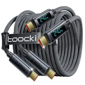 USB C Cable 3.3ft 240W Fast Charging Cord with LED Display Compatible with iPhone 16 15 Pro Max, iPad Pro, Samsung Galaxy S24 S23, Switch, MacBook Air, Pixel