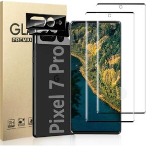2 Pack for Pixel 7 Pro Tempered Screen Protector + Camera Lens Protector, High Clarity, Support Fingerprint for Google Pixel 7 Pro Screen Protector