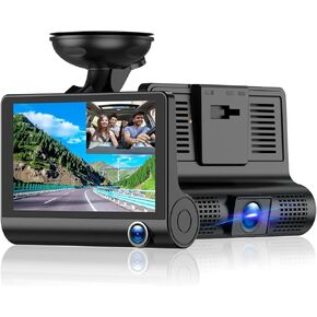 Dash Camera for Car Security Dual Dash Cam Front and Inside 4 Inch LCD Screen with WDR, Night Vision, G-Sensor Auto Lock, Loop Recording