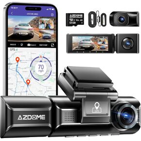 AZDOME M550 3 Channel Dash Cam with 3-Lead Type-C USB Hardwire Kit (JYX05)