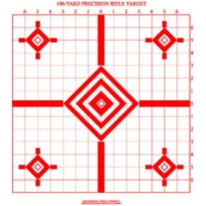 Rifle Sight in Target, ST-4, 100 Yard, Red on White, Pack of 100