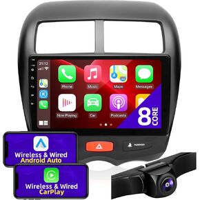 for Mitsubishi Outlander Sport 2011-2017 Radio Upgrade Compatible with Wireless Carplay Android Auto TouchScreen Car Android Stereo Bluetooth WIFI FM/AM GPS Navigation Multimedia Player HeadUnit