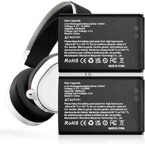 (2 Pack) Battery for Steelseries Arctis Pro Wireless, 2500mAh Li-ion Replacement Batteies for Siberia 800, Siberia 840, 61298RX Headsets, H Wireless Gaming Headset 160240 Battery